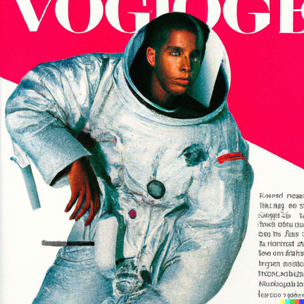 an astronaut, front cover of Vogue, 1990